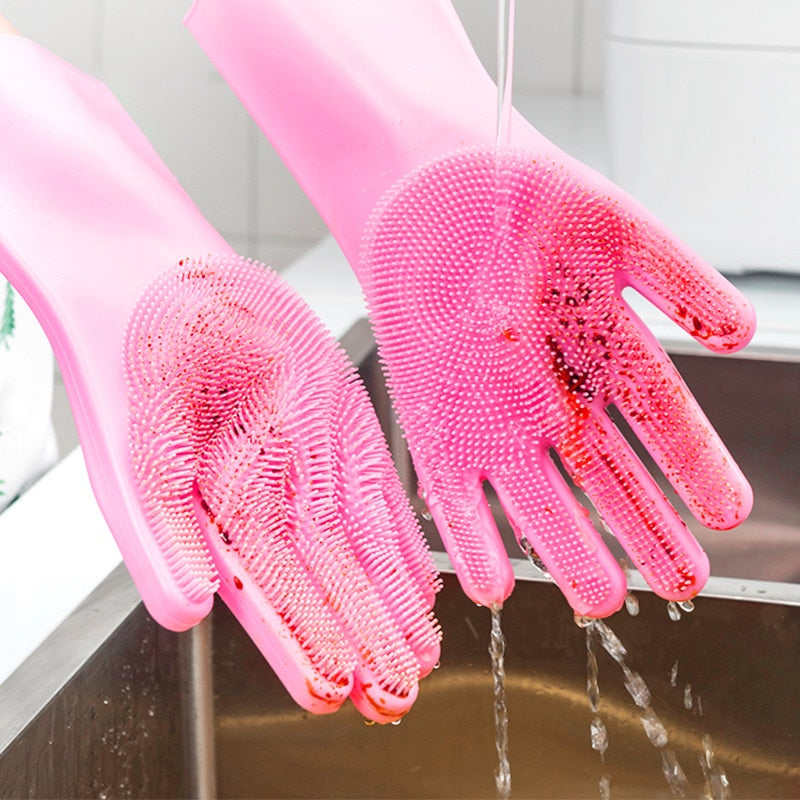 Silicone Washing Full Finger Gloves