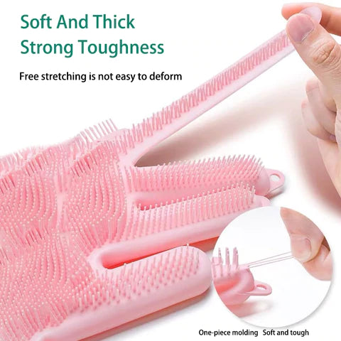 Silicone Washing Full Finger Gloves