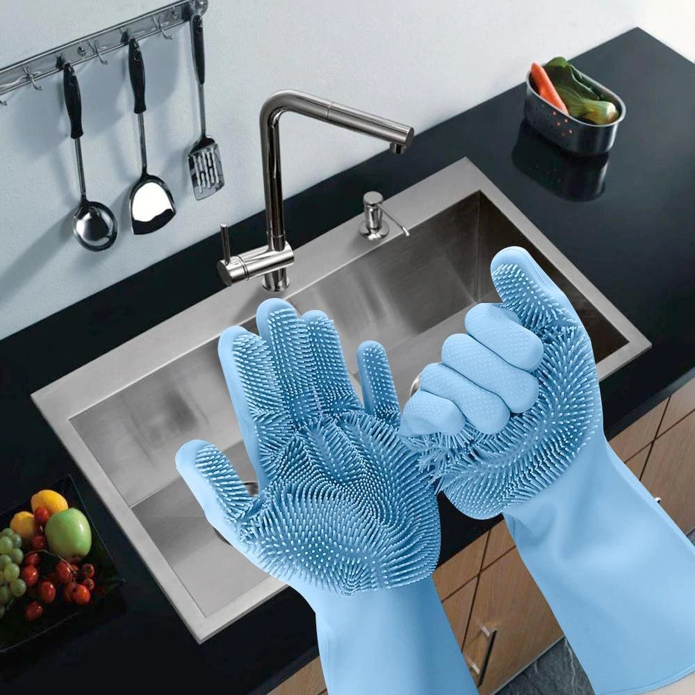 Silicone Washing Full Finger Gloves